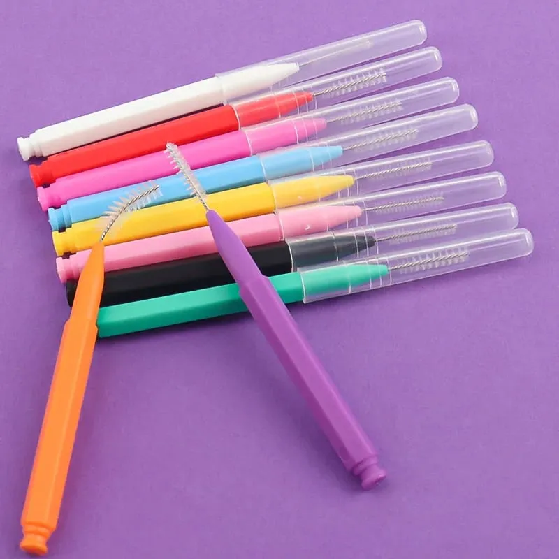 40pcs Mini Eyebrow Brush Brow Perm Makeup Brush Lashes Extension Lifting Bendable Mini Eyelash Brushes Dental Clean Beauty Tools