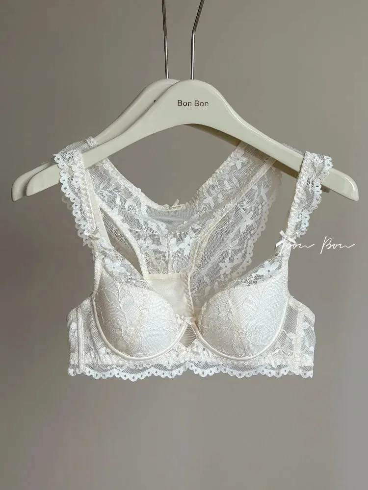 Sexy Lace Push Up Bra for Bigger Look Minimizer Slimming Underwire Support Tuck Side Fat No Sagging Steel Ring Plus Size