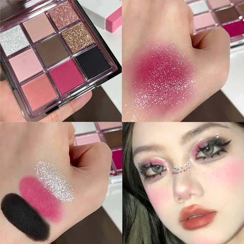 9-Color Eye Shadow Palette - Vibrant Colors Shiny Palette Waterproof and Durable Suitable for Music Festival Makeup — image 2