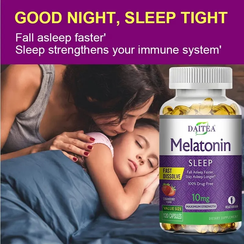 Melatonin Capsules - Sleep Aid Supplement That Helps Nourish Nerves Relieves Sleep Disorders and Improves Energy Levels — image 1