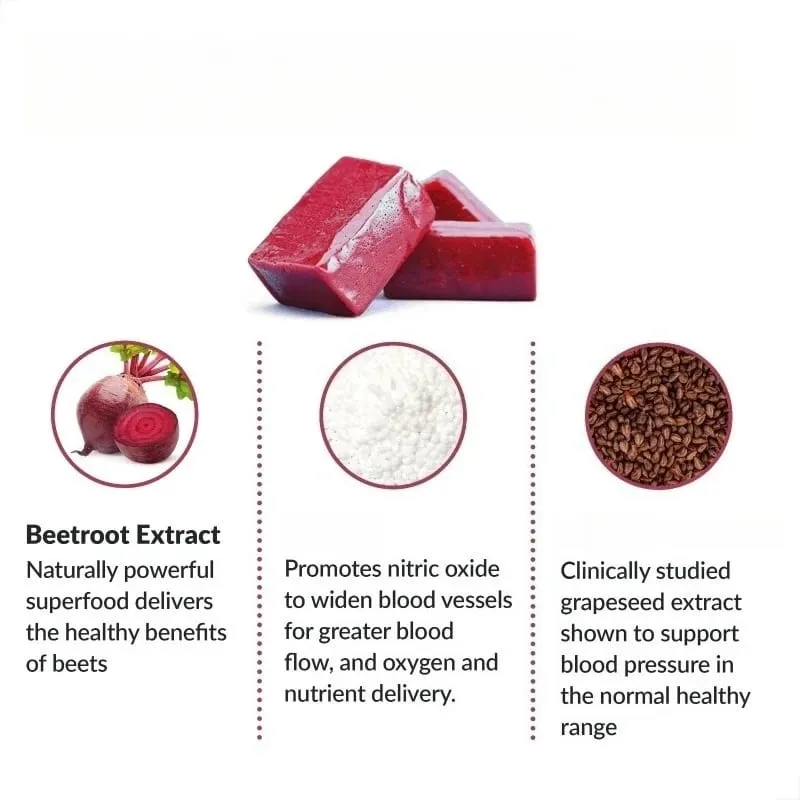 Beetroot Gummies με CoQ10 Βιταμίνες Β Εκχύλισμα σπόρων σταφυλιού Φυτικό Soft Chews Καθημερινό Ενεργειακό Συμπλήρωμα — image 2
