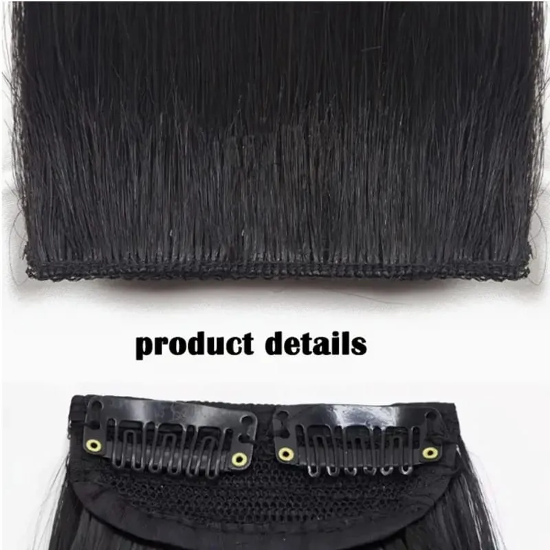 4Inch Synthetic Clip In Hairpiece Hairpin One Piece Seamless Artificial Hair Pad Black Natural Hair Extensions Fake for Women — image 6