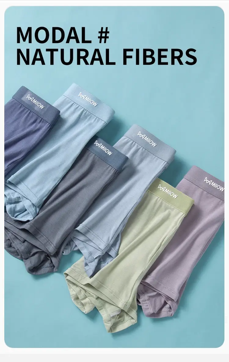 MiiOW 3Pcs Silky Modal Men Underwear Boxers Cotton Soft Touch Underpants Male Lightweight Breathable Boxers Men's Panties Trunks — image 11