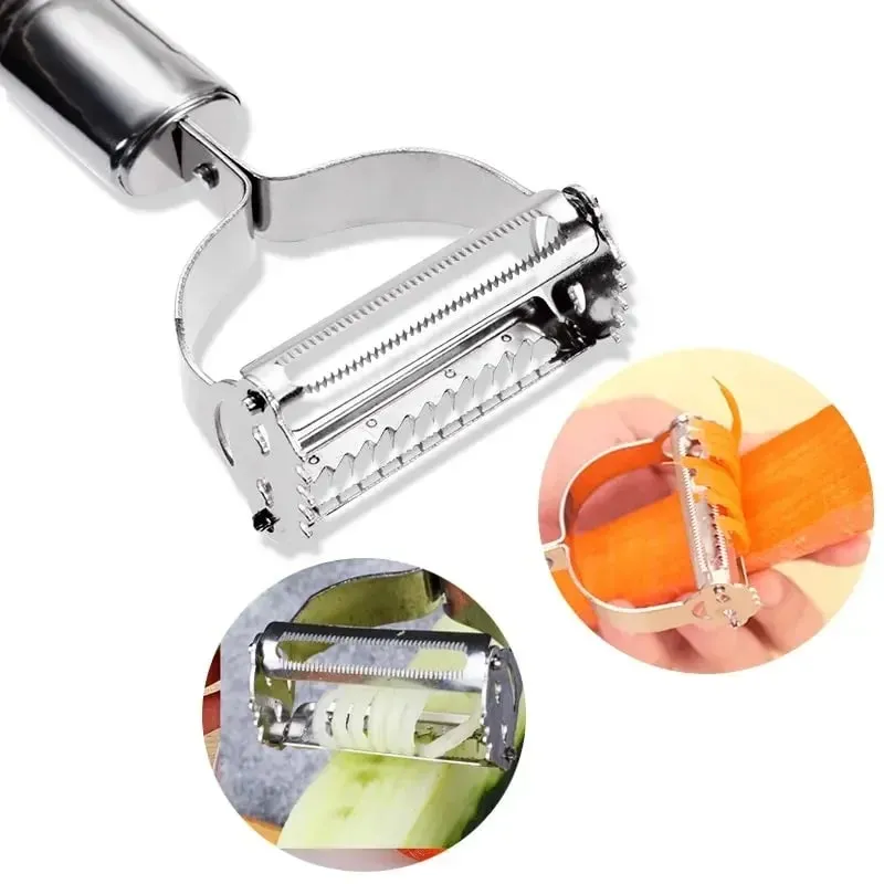 Stainless Steel Peeler Fruit Vegetable Melon Potato Carrot Cucumber Multifunction Grater Julienne Peeler Slice Home Kitchen Tool — image 9