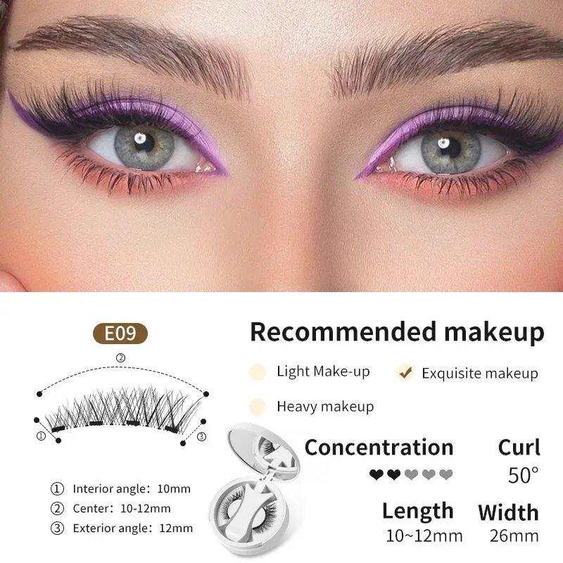 Brown Lashes 3Magnetic eyelashes integrated storage box 3D false eyelash with applicater natural thick glue-free eye lashes drop — image 15