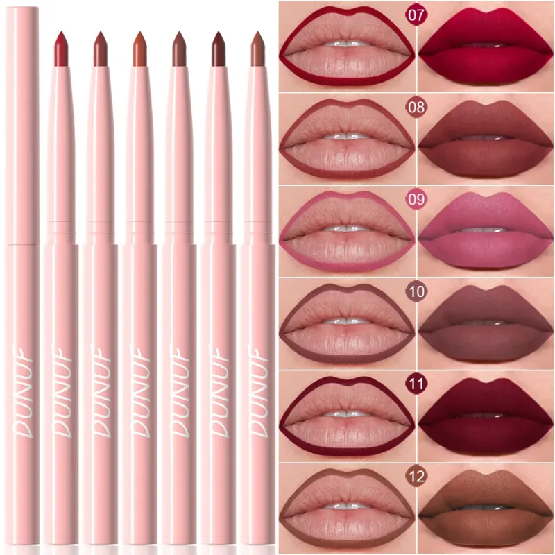 Multi Color Matte Lip Liner Crayon Velvet Waterproof Lip Pencil for Outline & Fill Lips Long Lasting Non Stick Lip Makeup