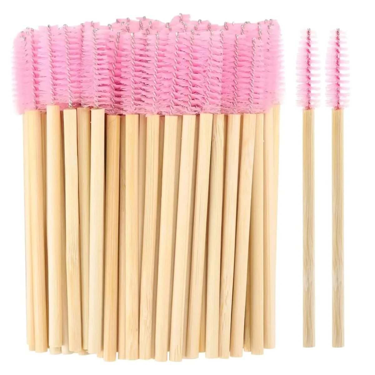 50/100/300pcs Eyebrow Eyelash Brushes Wooden Eyelash Spoolies Mascara Wands Lip Applicator for Eyelash Extension Makeup Tool — image 1