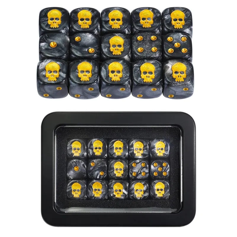 15PCS 16mm/0.63inch D6 Wargaming Dice Set para sa Tabletop Miniatures Game Pagsubaybay sa Damage ng Army Faction Themed Dice Token