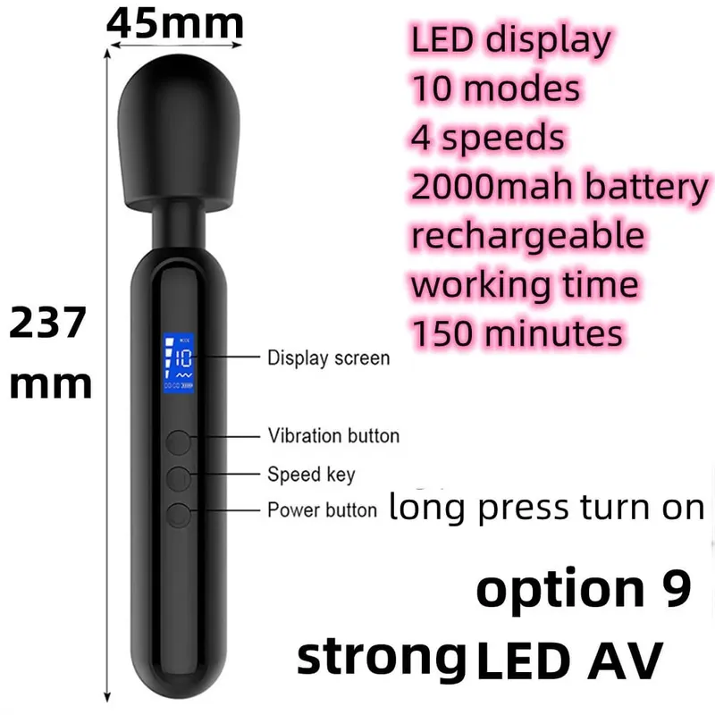 Body Massage Vagina Magic Wand Massager AV Vibrators Dildo Masturbator Product Clitoris Stimulator Adult Sex Toy Women Men Penis — image 12