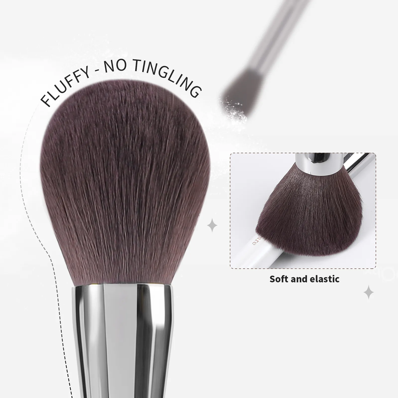 DUcare Makeup Brush Set 9pcs Foundation Blending Powder Blush Concealers Eyeshadows Brushes Must Have Beginner Use With Holder — image 2