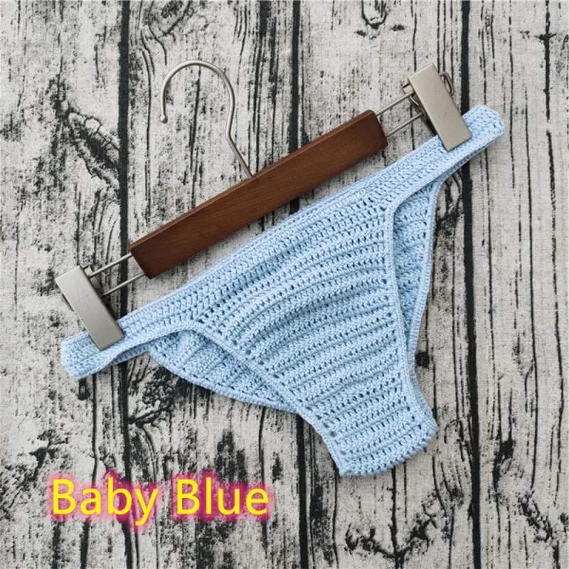 Hot Men Women Breathable Underwear Hand Crochet Low Rise Gstring Swimming Sunbathing Thong Sissy Panties Трусы Мужские — image 21