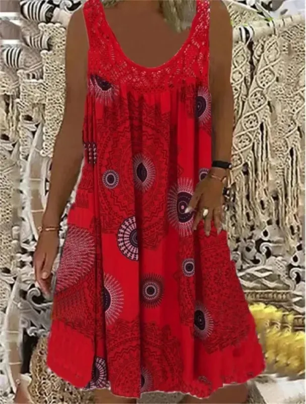 Damen-S-5XL-Größe, digital bedruckt, schulterfrei, sexy Leibchen, locker sitzendes Kleid, Spitze, Freizeitkleid, Sommerkleid — image 11