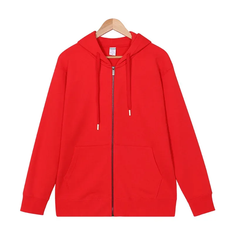 2026 autumn and winter new men's hooded zipper sweater solid color — image 4