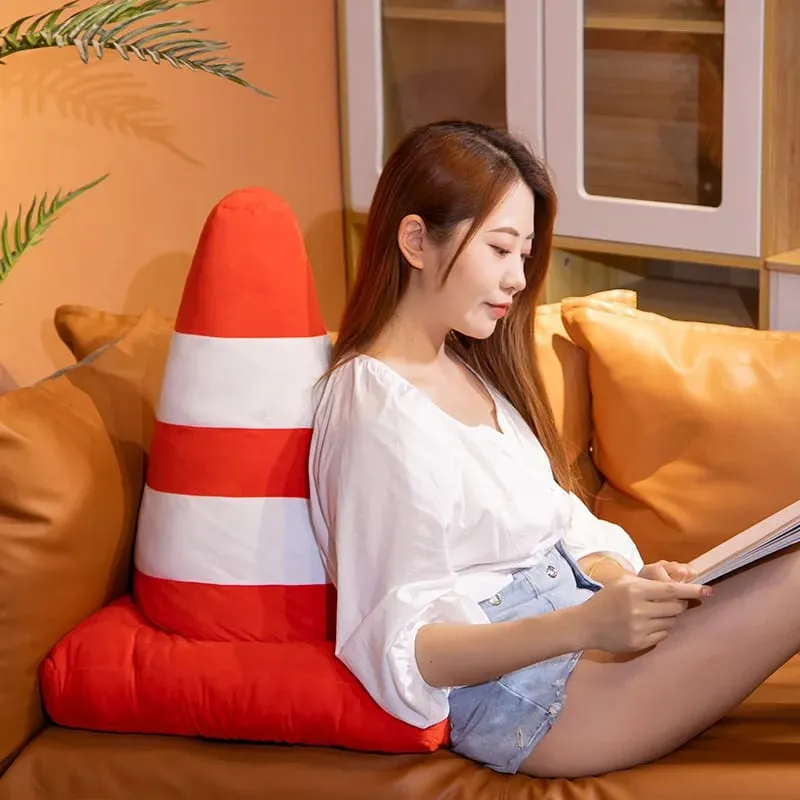 Plush Toy Simulation Traffic Cone Road Construction Cone Sign Roadblock Simulation Toy Set Safety Soft Cushion Pillow — image 4