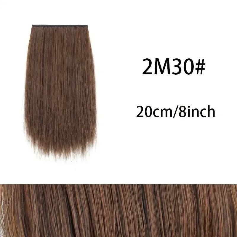 10cm/20cm/30cm Syntetisk kort lige pude Usynlig hårforlængelse Foring af hår Top Sidecover Hårstykke til kvinder — image 13