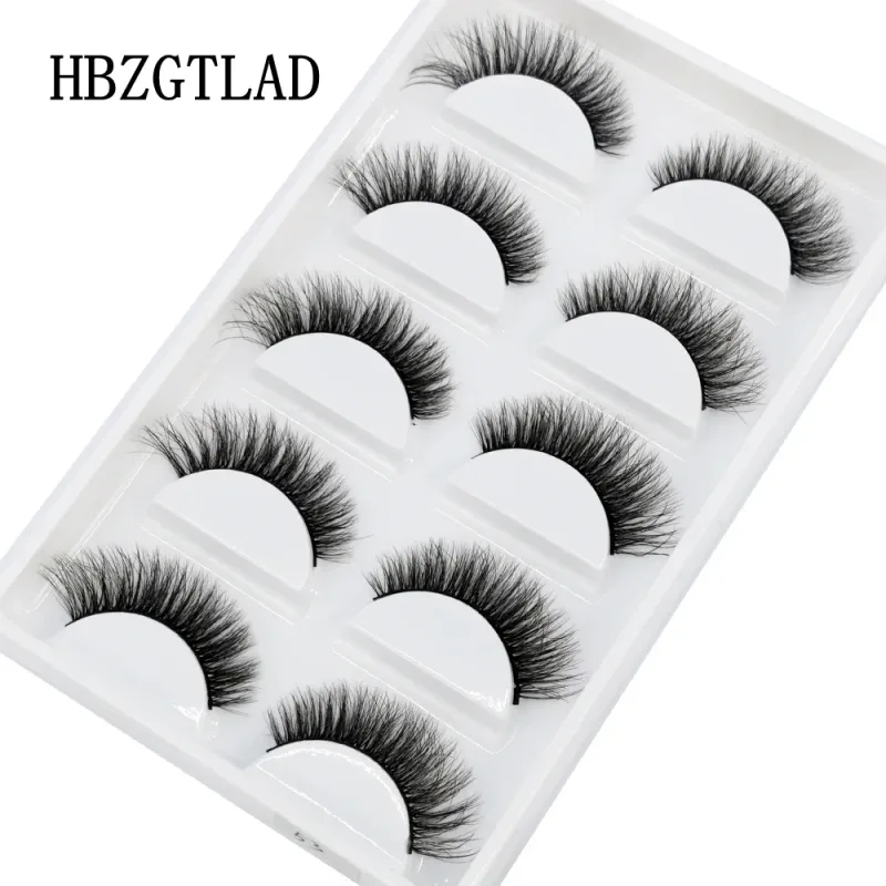 5Pairs Handmade Mink Lashes Short False Eyelashes Dense Natural Long Messy Eye Lashes Reusable Stage Makeup Eyelashes — image 44
