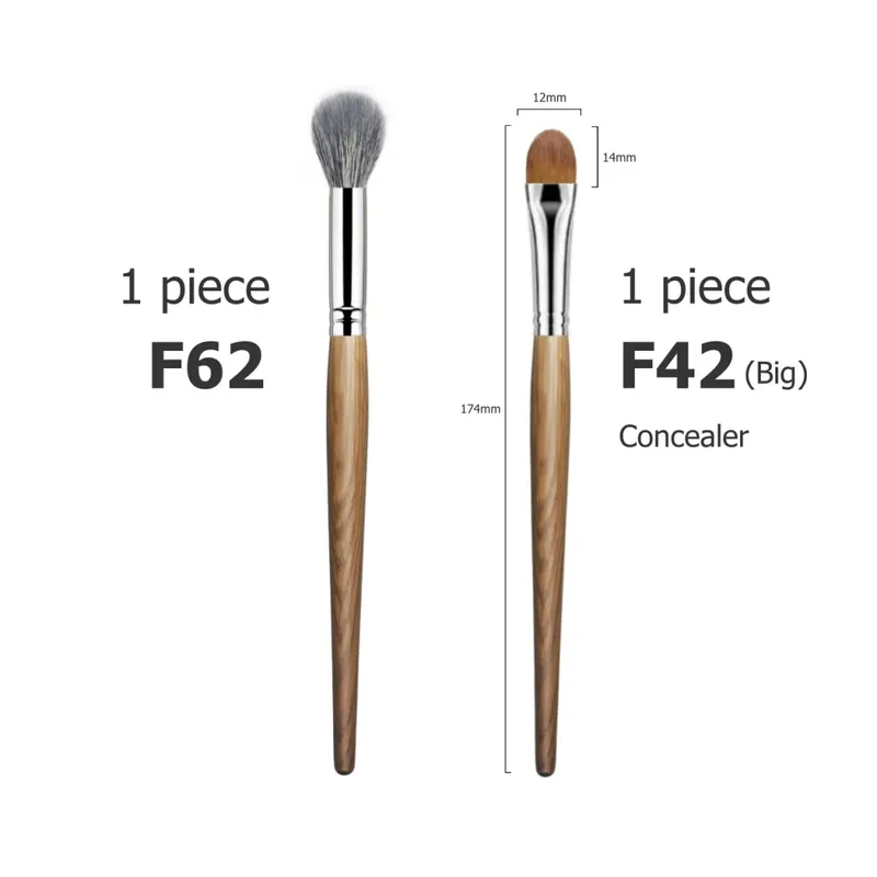 Small Contour Brush Bronzer Blush Soft Fluffy Natural Goat Hair Face Makeup Brushes Kit — image 13