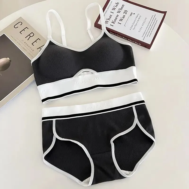 Seamless Sports Bralette Teens Wireless Anti-Sagging Thin Cup Small Chest Support Racerback Lightweight Bra Set lingerie