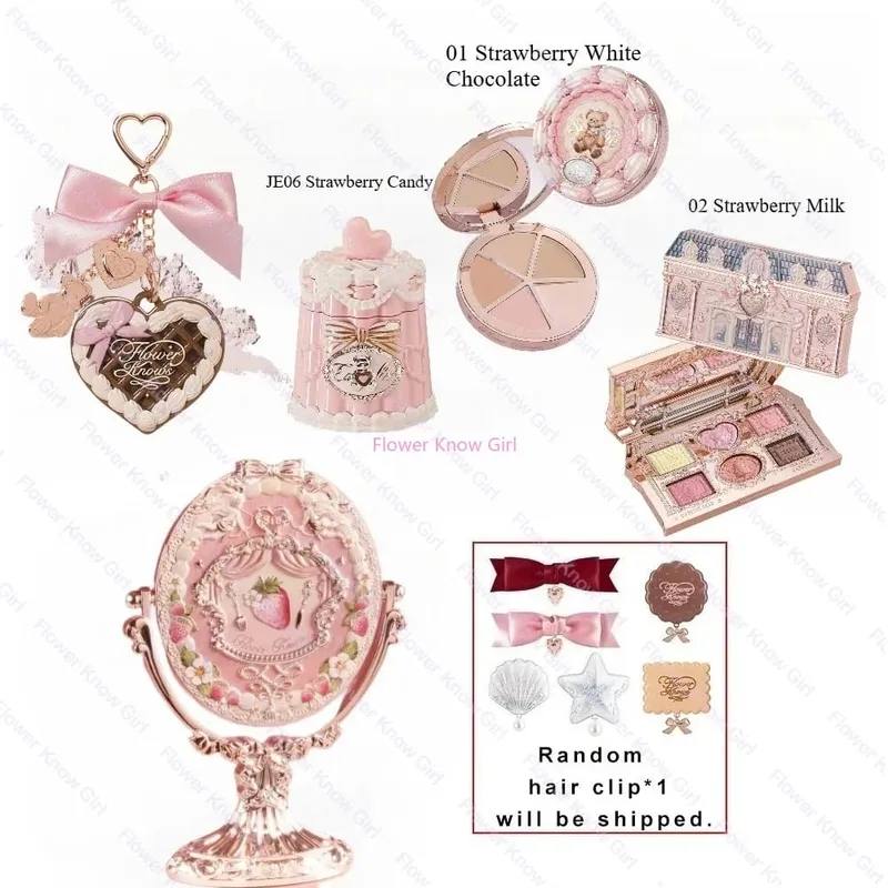 FlowerKnows ALL IN ONE Makeup Set Full Professional Face Palette Blush Desktop Mirror Eyeshadow Contour Lip Cream