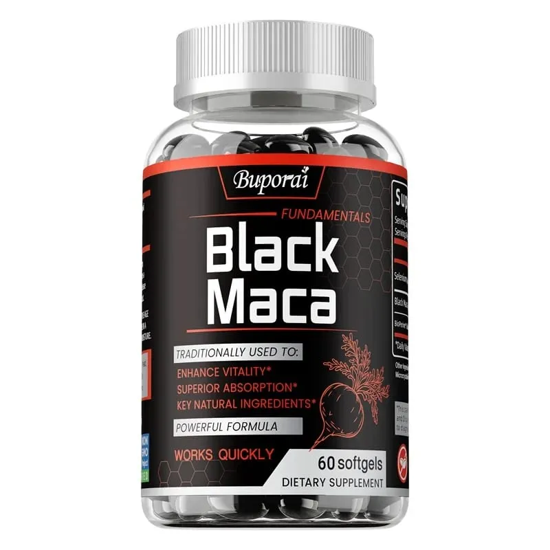 Black Maca Supplement - Increases Muscle Mass Endurance and Vitality and Promotes Hormonal Balance Relieve Fatigue