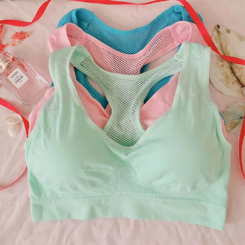 Women Breathable Sports Bra Absorb Sweat Shockproof Padded Gym Running Fitness Double Layer Seamless Yoga Sports Bra Underwear — image 2
