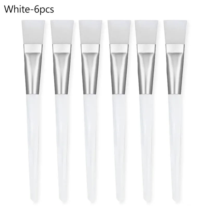 12/6/2pcs Facial Mask Brushes Set Face-Mask Applicator Soft Facial Application Brush with Clear Plastic Handle for Skin Care — image 14