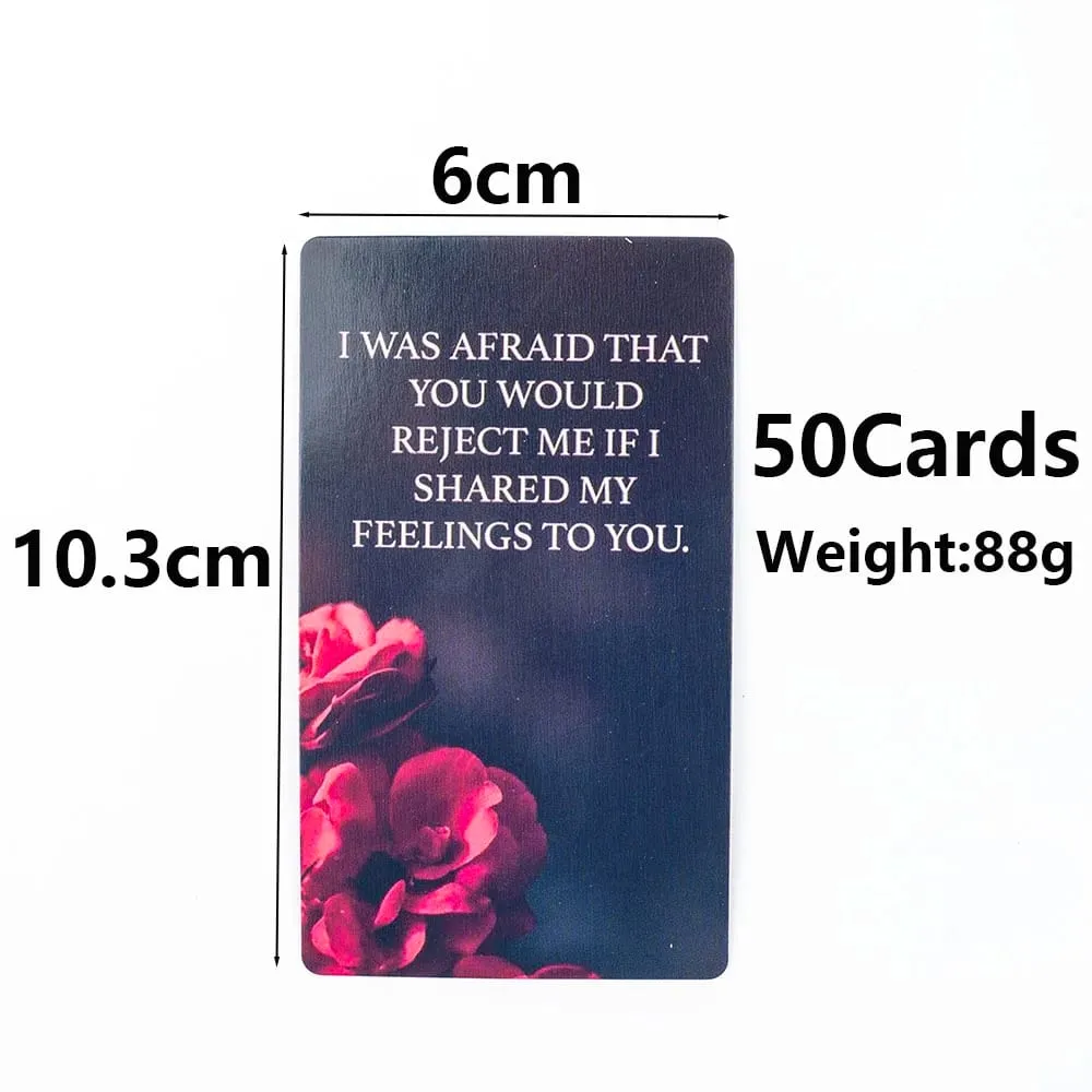 Dark Confession Oracle Cards Twin Flame Oracle Cards Love Keywords Messages Deck Dark Shadow 50Pcs Cards — image 3