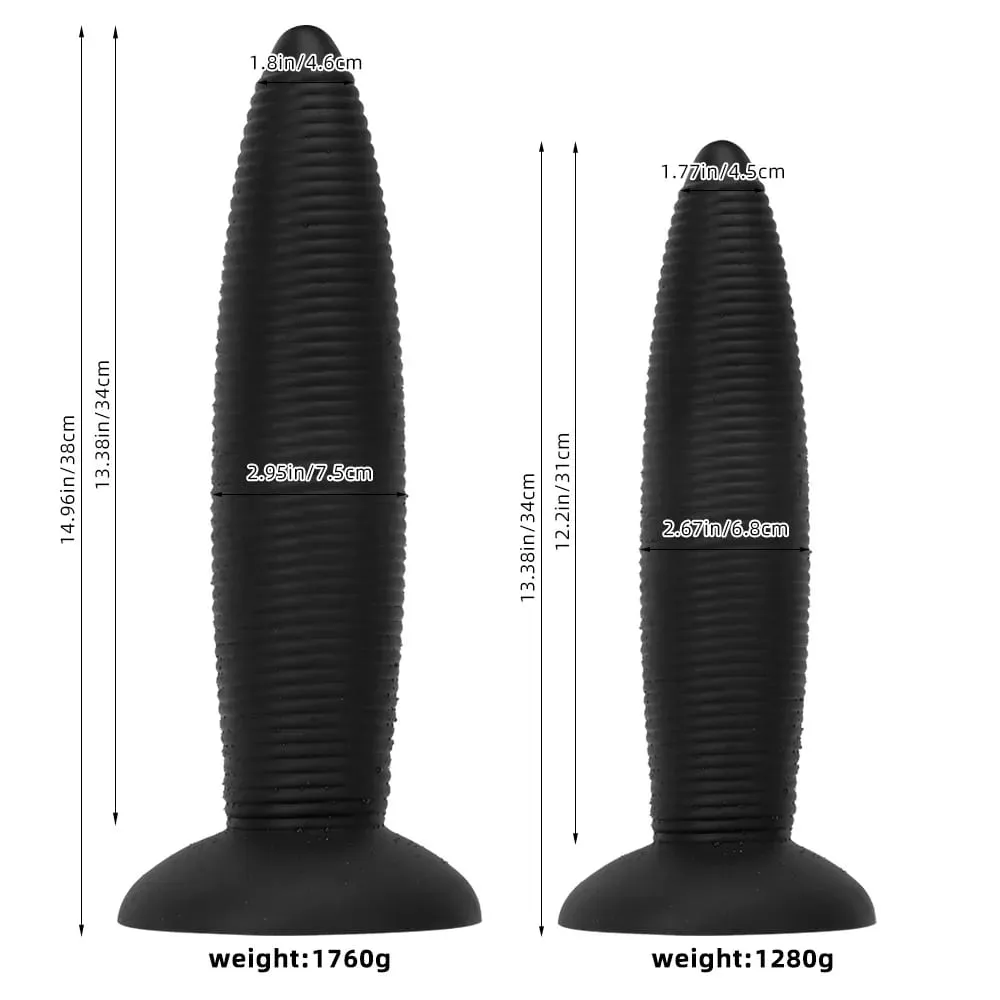 Pointed Giant Anal Plug Soft Silicone Huge Butt Plug Thick Anal Dildo Dilator with Suction Cup Adult Sex Toys For Woman Men — image 6