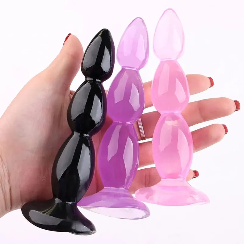 Butt plug beads Soft Anal Plug with sucker anus Toys Big Balls Silicone G-Spot Stimulating Butt Plugs Adult Sex toys for Couple — image 1