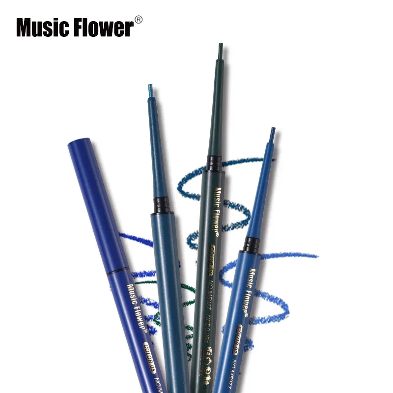 Music Flower 12 Color Gel Eyeliner Pencil Automatic Waterproof Eye Makeup Black Blue Eyleliner Long Lasting Shimmer Cosmetics — image 6