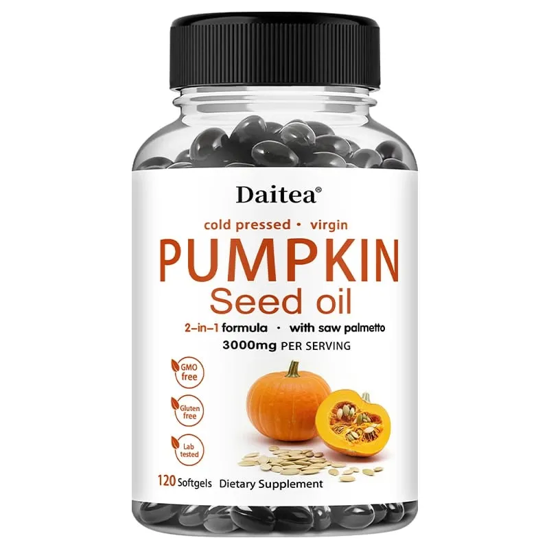Ang Pumpkin Seed Oil + Saw Palmetto Extract ay Sinusuportahan ang Prostate at Urinary System Health Pangangalaga sa Buhok Anti-Paglalagas ng Buhok Kalusugan ng Lalaki