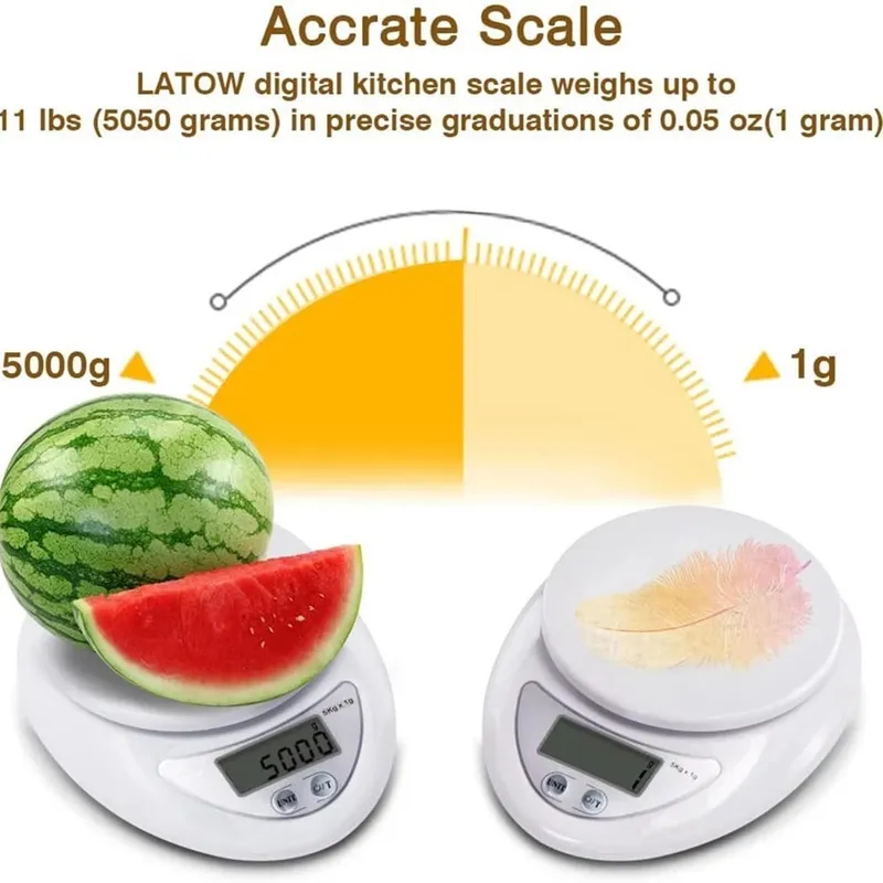 5kg/1g 1kg/0.1g Portable Digital Scale LED Electronic Scales Postal Food Measuring Weight Kitchen LED Electronic Scales — image 4