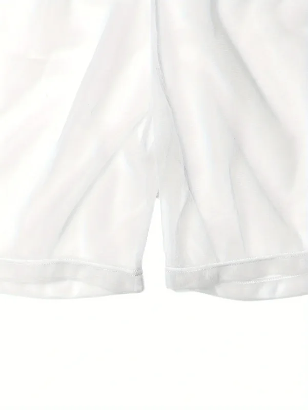Sous-vêtements Sexy en maille transparente pour hommes, 1 pièce, doux, Transparent, pour la maison, coupe ample, pantalon de boxe, short de sommeil, vêtements de nuit, pyjama — image 8