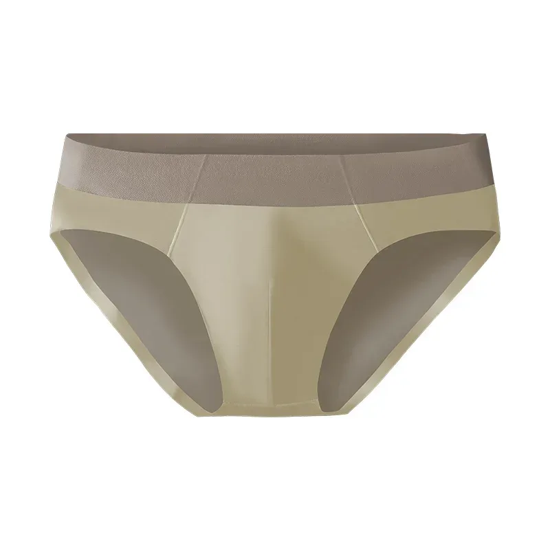 Men's ice silk seamless underwear men breathable briefs summer thin boys sports low waist short shorts head — image 19