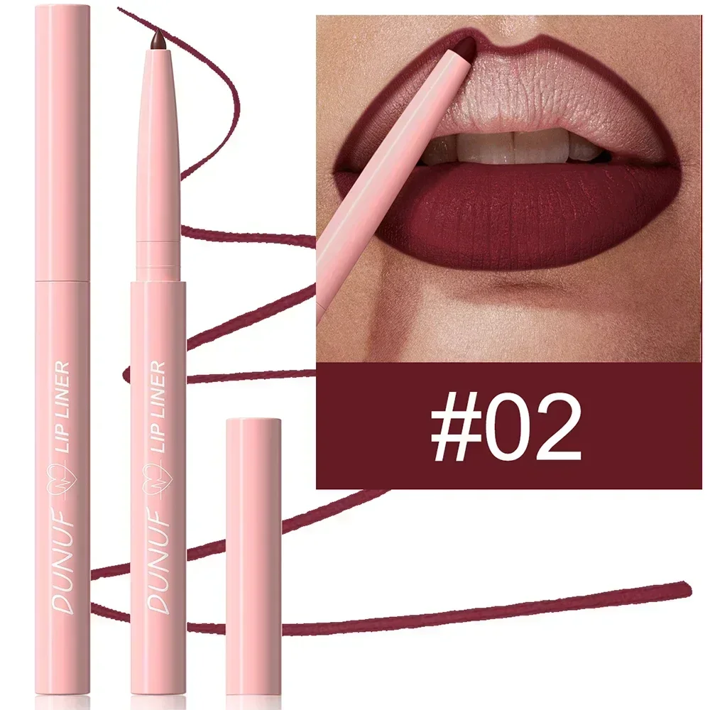 1Pc Tapered Nib Lip Liner Pencil Matte Plumping Lip Stain Lasting Waterproof Fine Lipstick Slim Lip Outline Contour Make Up Pink