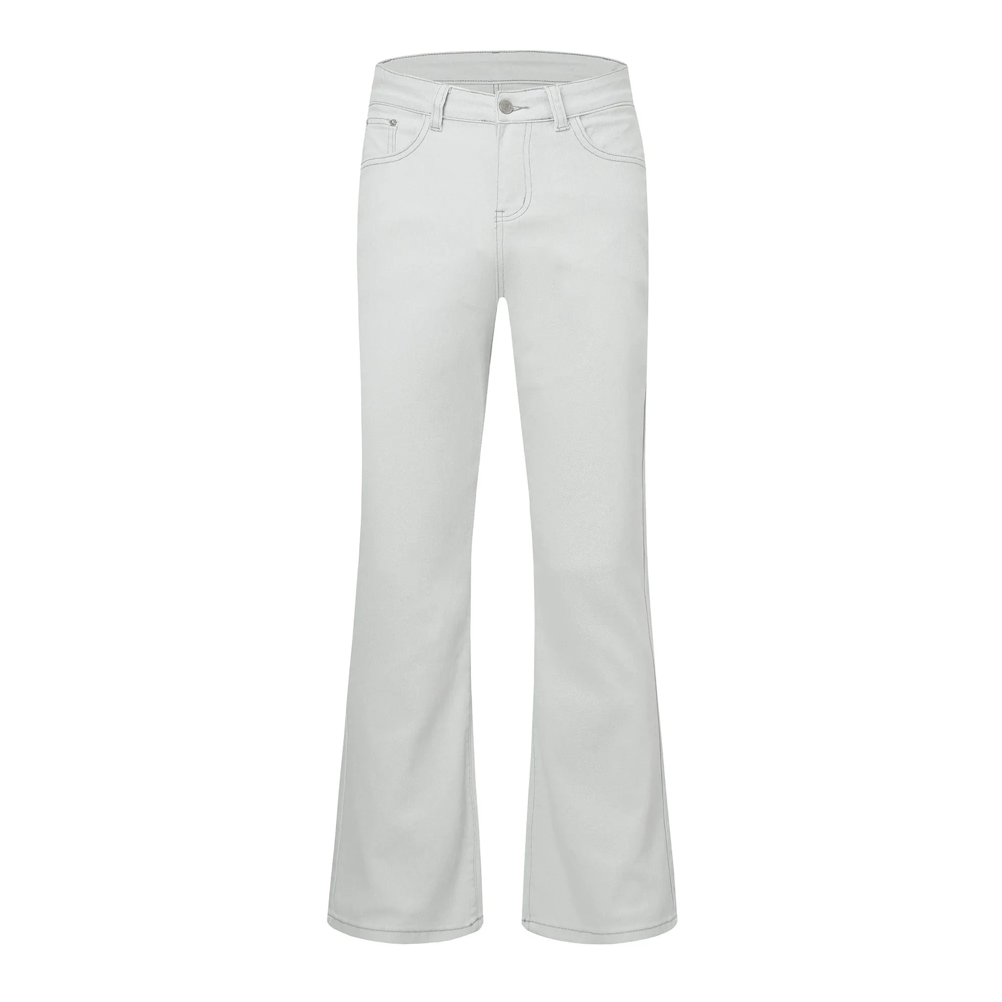 Retro Men's Flared Jeans Casual Slim Fit Stretch Bell Bottom Comfort Stretch Fit Bottom White Skinny Leg Denim Jeans Unisex — image 2