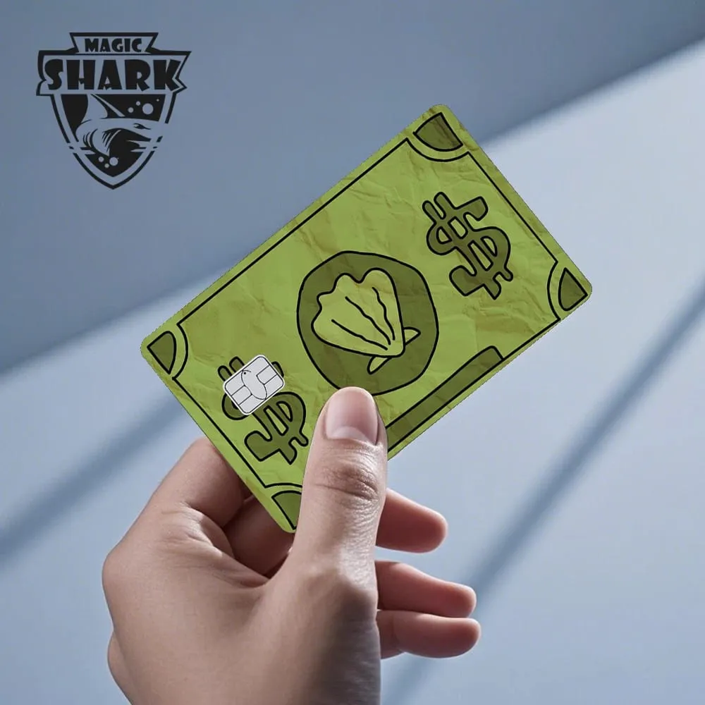 100% New Arrival Conch Money Bow Anime Speend or Save Meme Credit Card Film Debit Card Sticker Skin — image 5