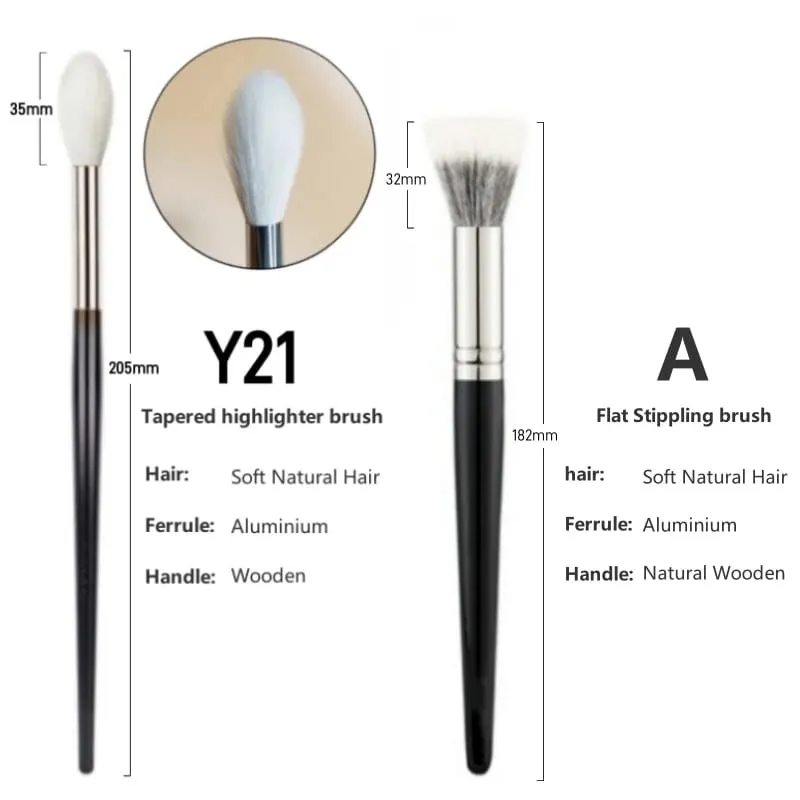 Tapered Highlighter Makeup Brushes Natural Goat Hair High Quality Face Blender Contour Make Up Brush Tools — image 19