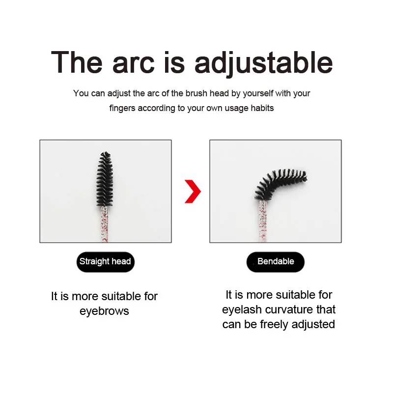 Bagong 50/100pcs Microbrush para sa Eyelashes Brush Crystal Spoolie Brushes Eyebrow Comb Makeup Beauty Tool para sa Eyelashes HZS24 — image 5