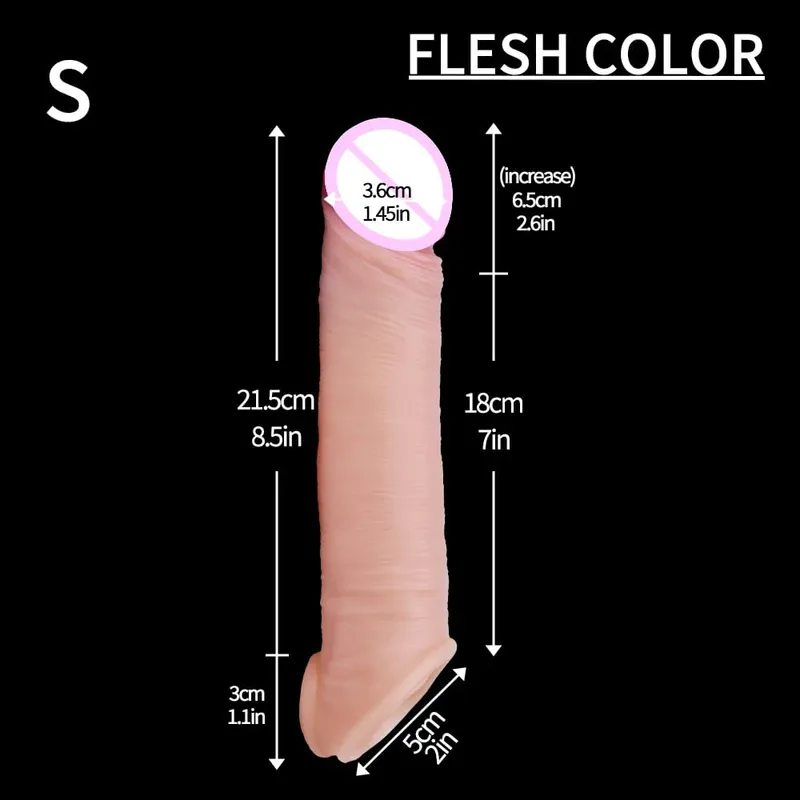 Ærme til erektion Penis træning Sexet voksen mand silikone penis ærme pik ring forlænger mandlig sexlegetøj dildo pik — image 7