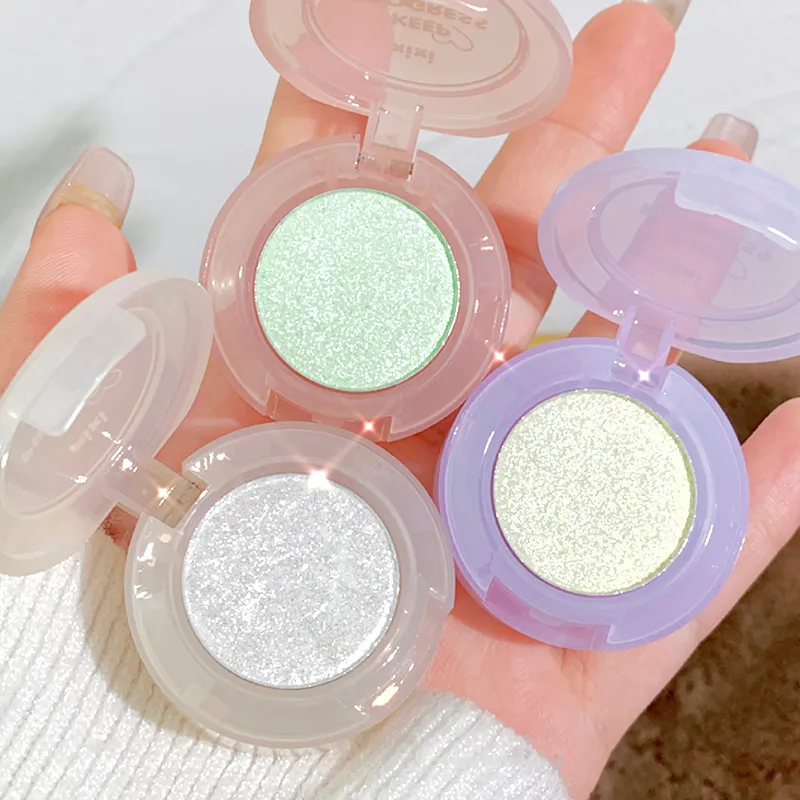 1 Pcs Monochrome High Gloss Waterproof Eye Shadow Peachy Pink Long Lasting Silky Easy To Color Diamond Shiny Eye Shadow Cosmetic — image 6