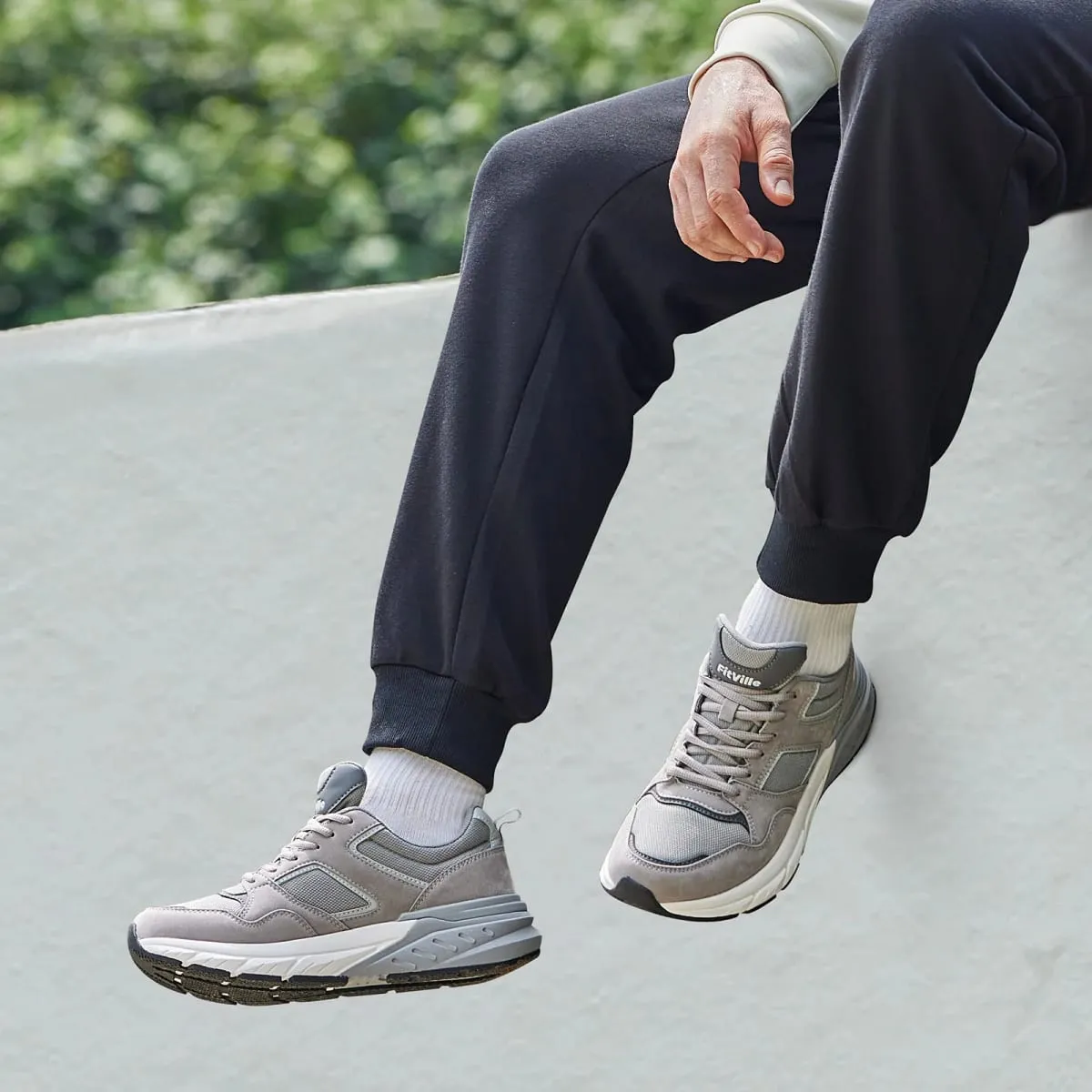 FitVille Wide Design Sneakers Men Shoes Sport Mesh Trainers Lightweight Baskets Femme Running Shoes Outdoor Athletic Shoes Men — image 6