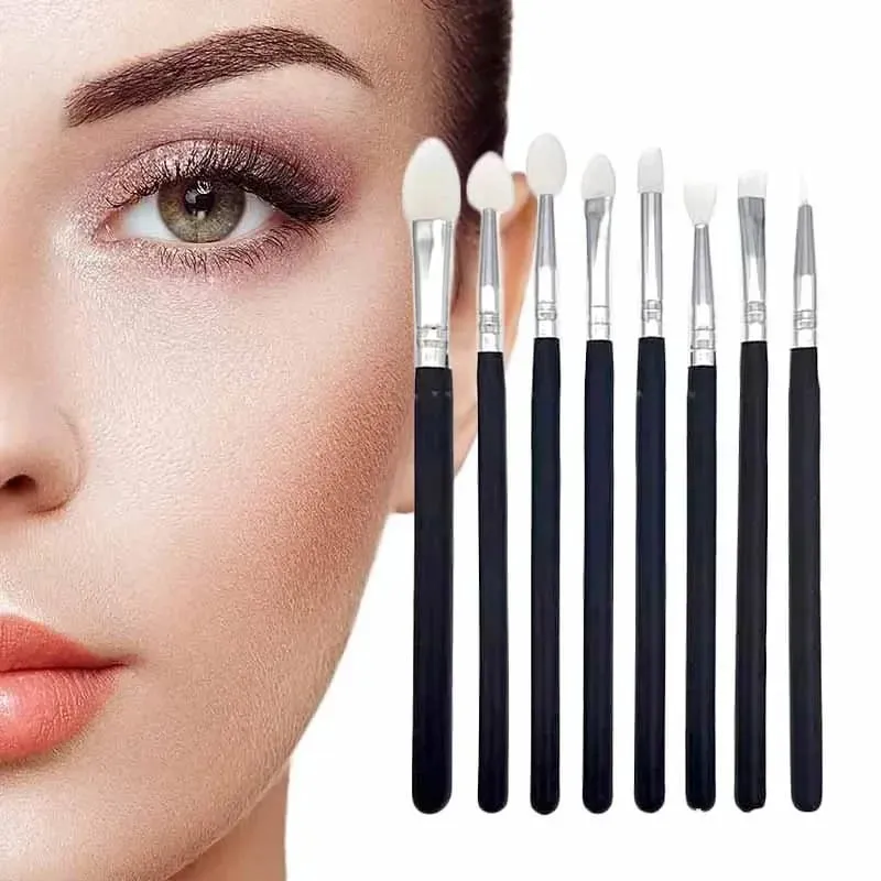 brochas maquillaje Silicone Eyeshadow Lip Applicator Makeup Brushes Eyeliner Lip Brush Professional Eye Shadow Cosmetic Tools — image 2