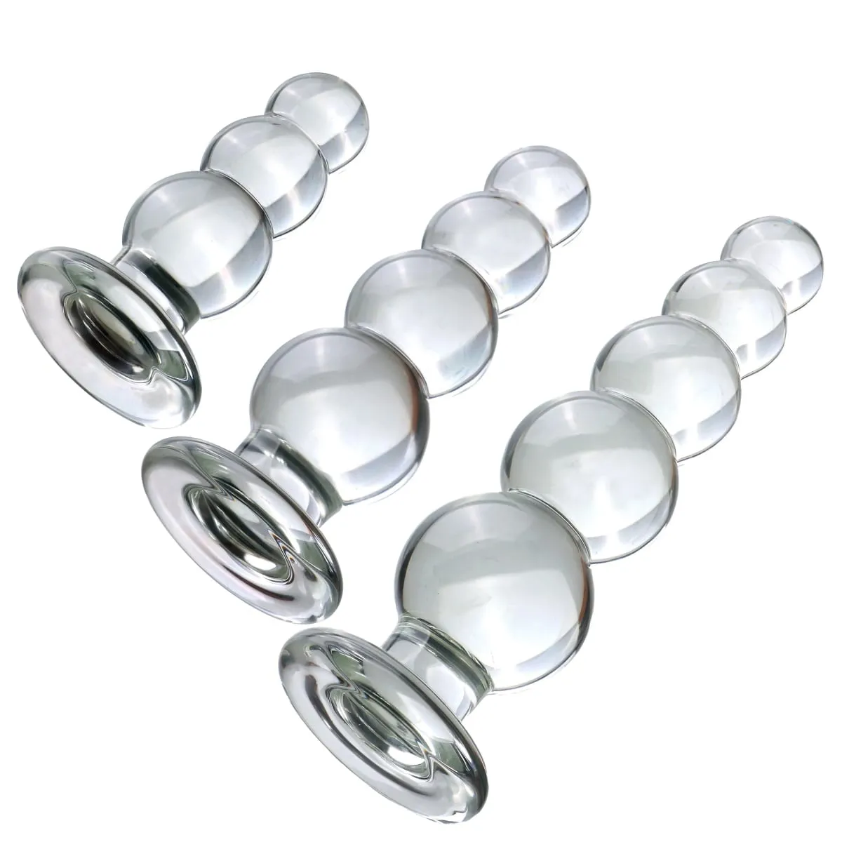 3 Sizes Big Ball Pyrex Glass Anal Dildos Butt Plug Crystal Vagina Beads Fake Penis Female Masturbate Adult Sex Toys Women Men — image 1