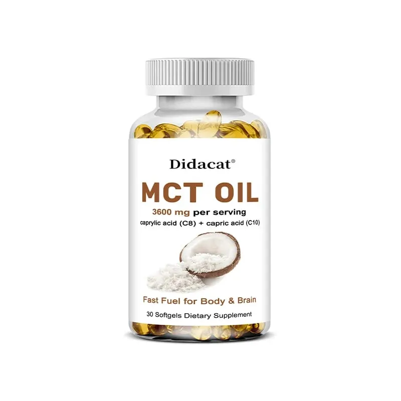 MCT Oil Capsules 30/60/120 Softgels 3600mg Per Serving C10 & C8 Brain Fuel Energy Weight Management Non-GMO Supplement — image 8