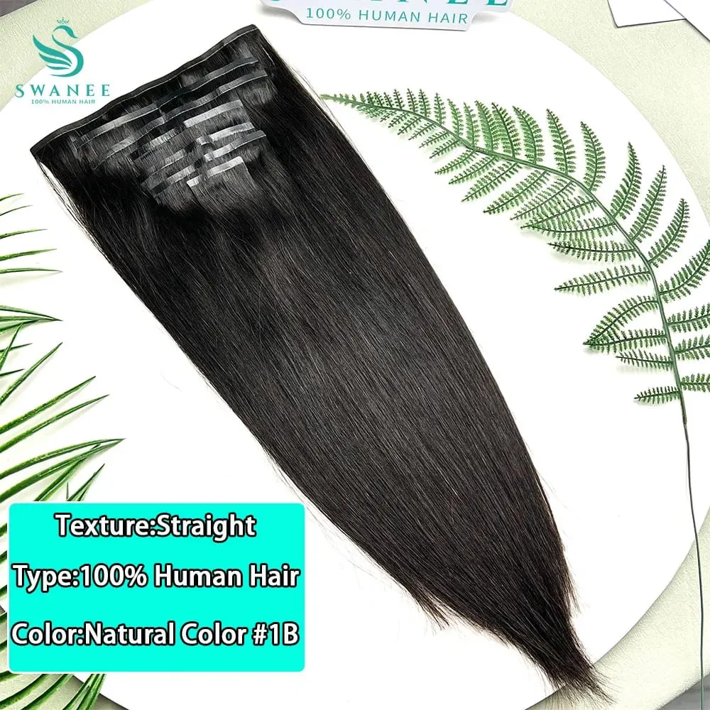 Raw Virgin Clip In Hair Extensions Human Hair Vietnamese Straight Clip In Natural Black Clip Ins Unprocessed Hair 100g 7Pcs/Set — image 9