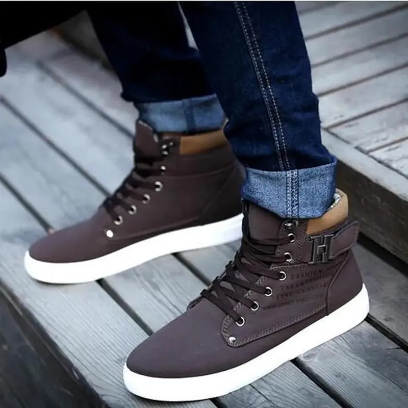 New Arrival Men's High Top Casual Shoes Spring/Autumn High Top Sneakers High Quality Retro Fashion Men Boots Zapatillas Hombre — image 9