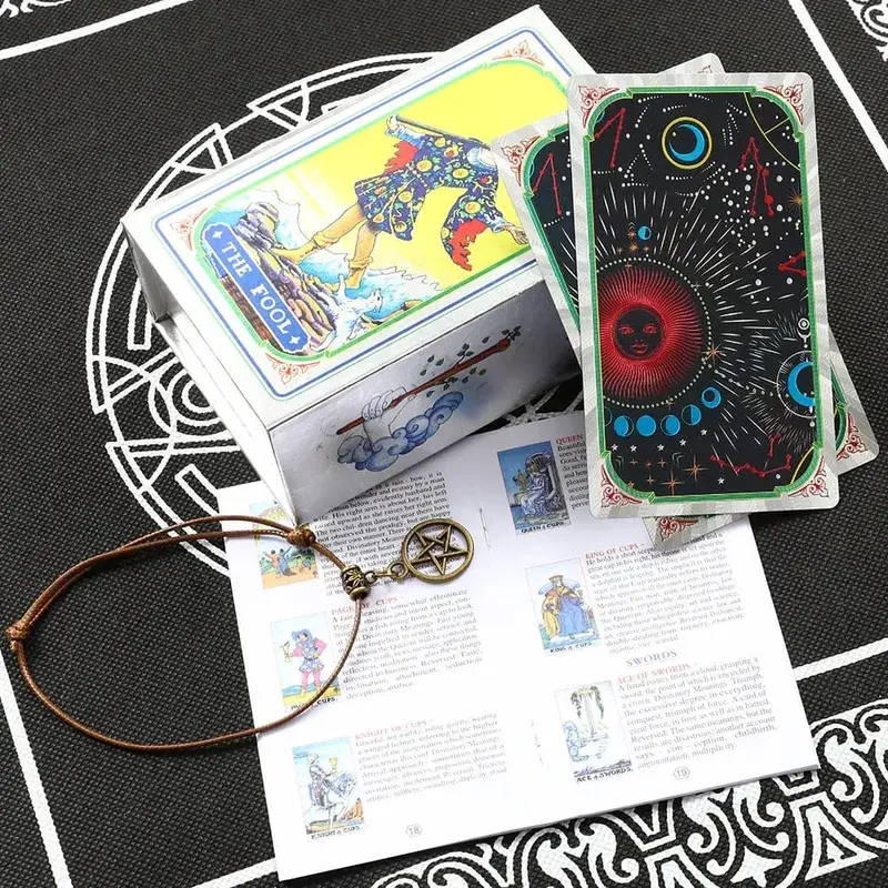 Pink Box Tarot Card Rider Gold Foil Exquisite Chess Card Game Divination Card Collection PVC Waterproof Board Cards Games — image 14