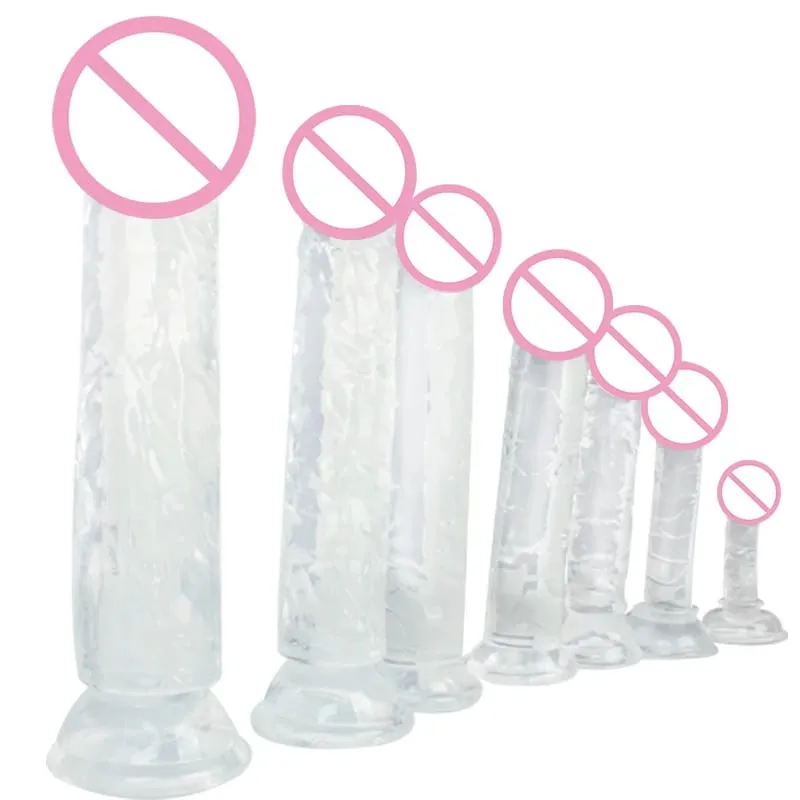 New Transparent Realistic Suction Cup Dildo Jelly Penis Dildo Clitoral Stimulator Big Dick Female Masturbator Lesbian Sex Toys — image 2