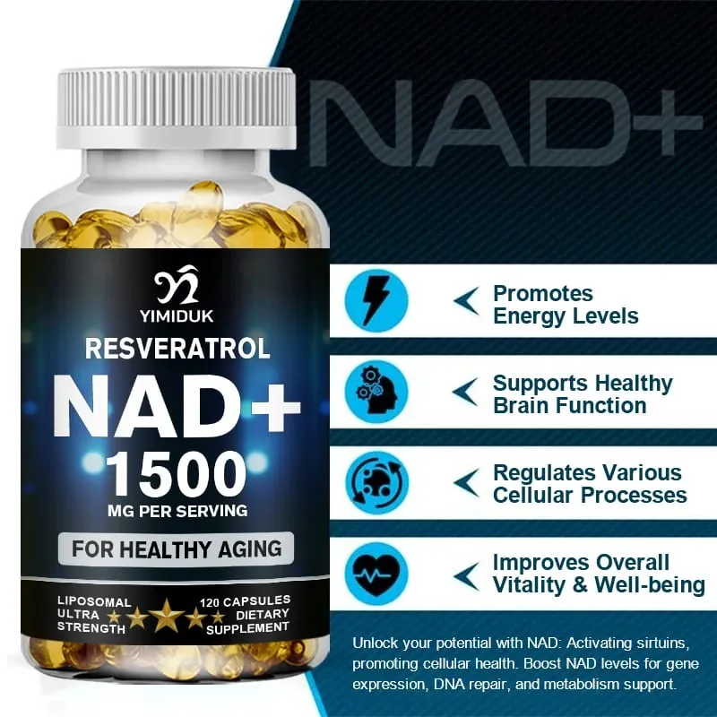 1500mg NAD Supplement - Liposomal NAD+ Supplement with Resveratrol Stamina & Healthy Aging - Strength Capsules — image 2